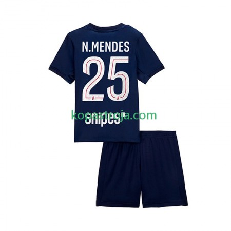 Billiga Fotbollströjor Paris Saint-Germain Nuno Mendes 25 Barn Hemma tröja 2025/26 Kortärmad